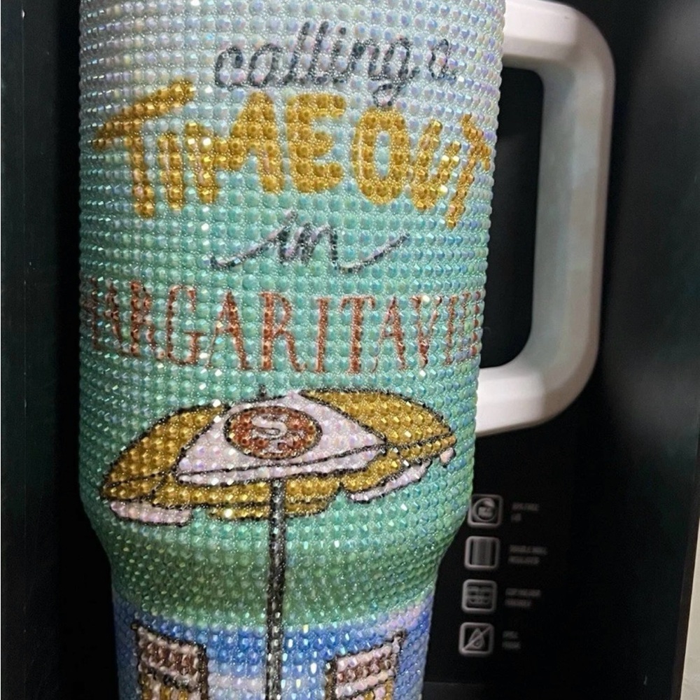 Margaritaville Beaded Tumbler - Blue and Gold